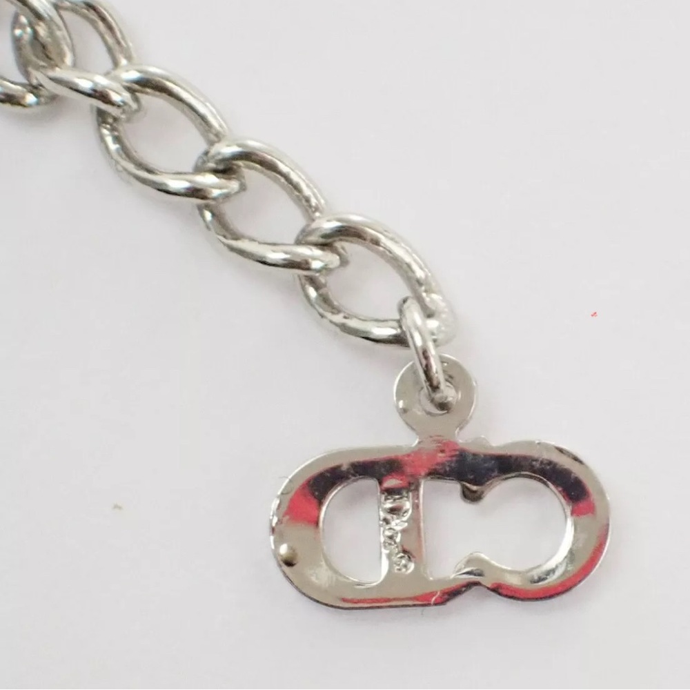 EUC [Christian Dior] Authentic Silver “D” Charm Logo Stamped Pendant Necklace - Picture 12 of 15